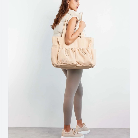 BEIS Handbags - BEIS The Sport Carry-All Cream Beige Tote Bag